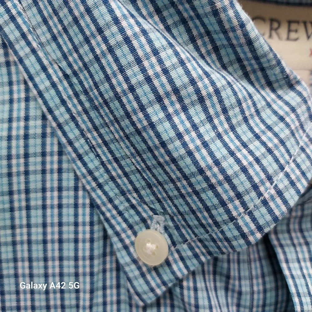 J Crew‎ Mens Button Down Shirt Plaid Short Sleeve Casual Button Up XL